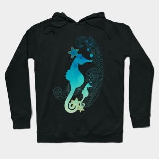 Watercolor Seahorses Hoodie